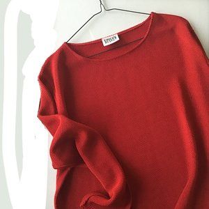 Chico Lipstick Red Open-Weave Sweater ML